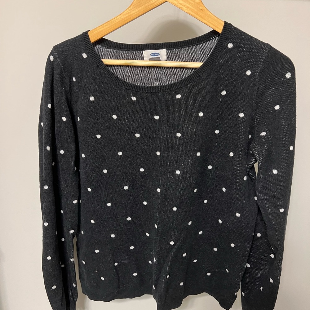 Womens Black Polkadot sweater Old Navy